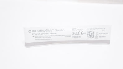 BD 305921 SafetyGlide Injection Needle 27G x 5/8